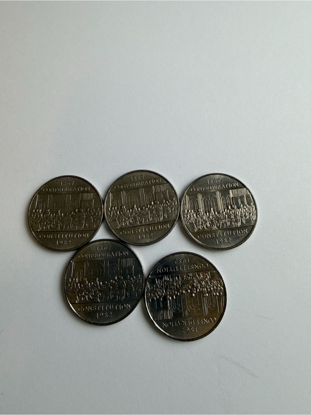 Set of 5 Confederation Canadian Dollars